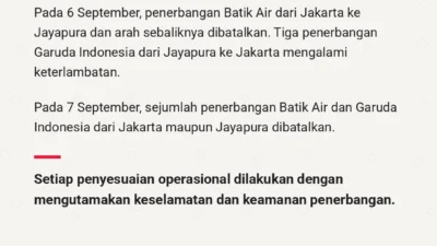 Pesawat Garuda Indonesia membatalkan rute Jakarta besok
